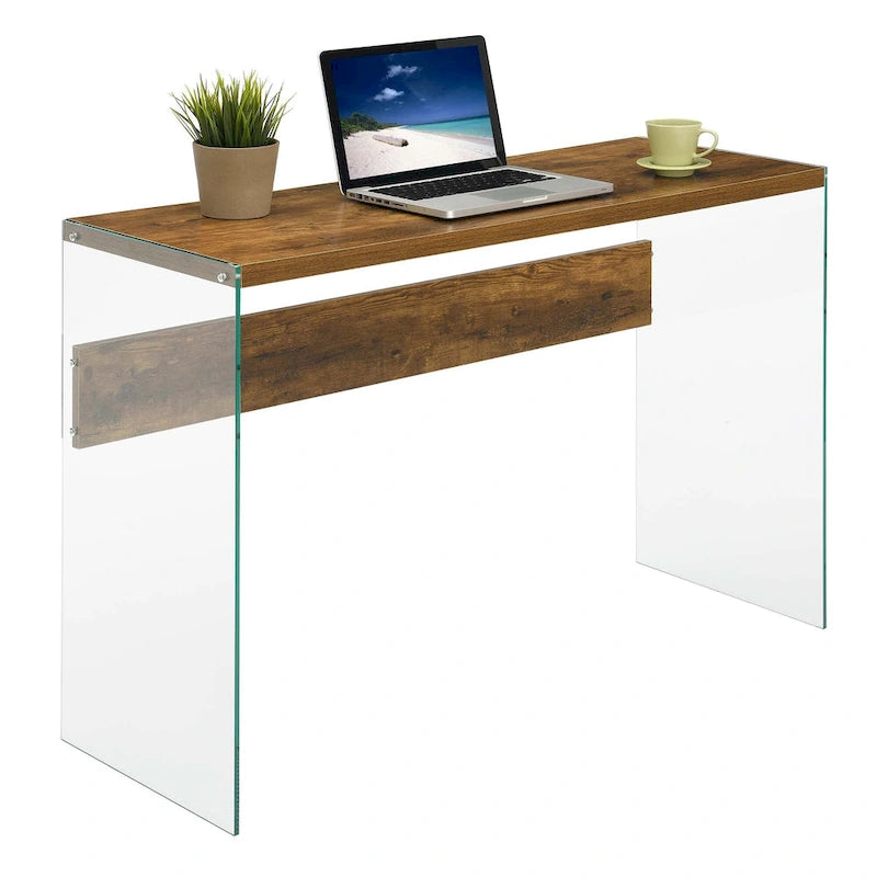 Console ou bureau en verre