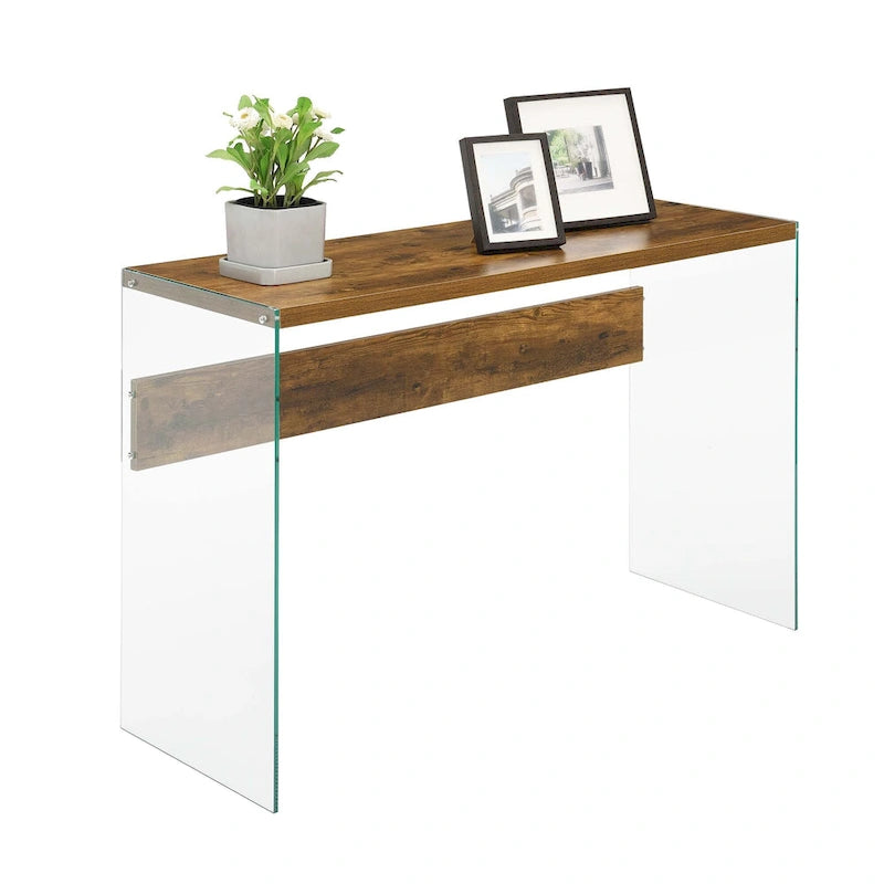 Console ou bureau en verre