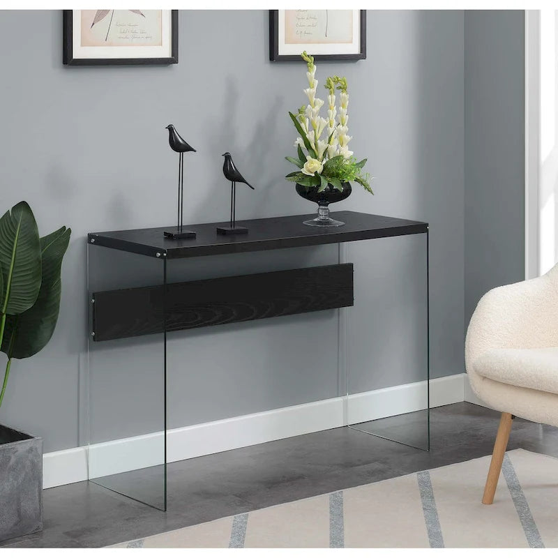 Console ou bureau en verre