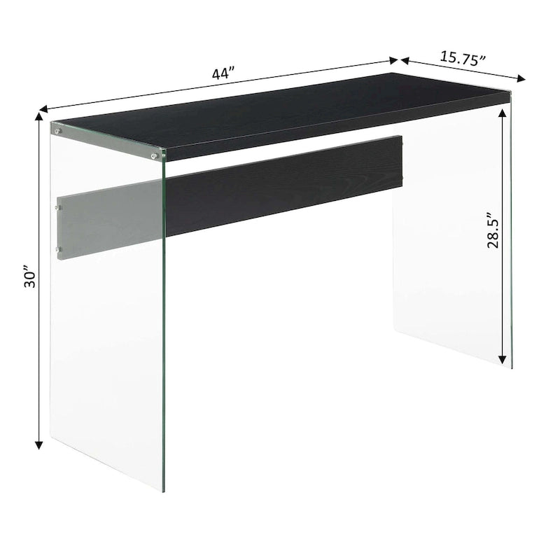 Console ou bureau en verre