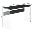 Console ou bureau en verre