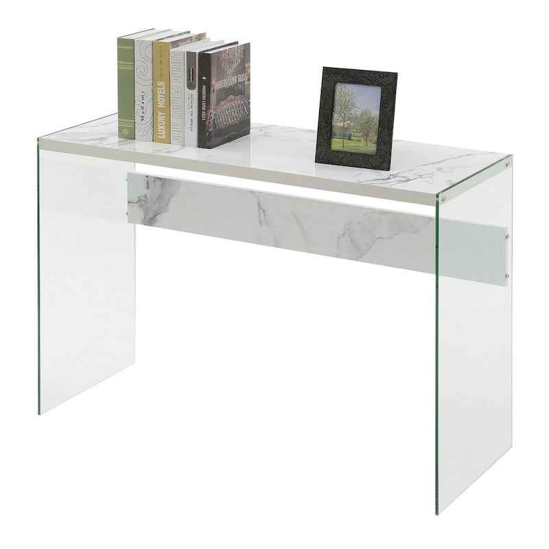 Console ou bureau en verre