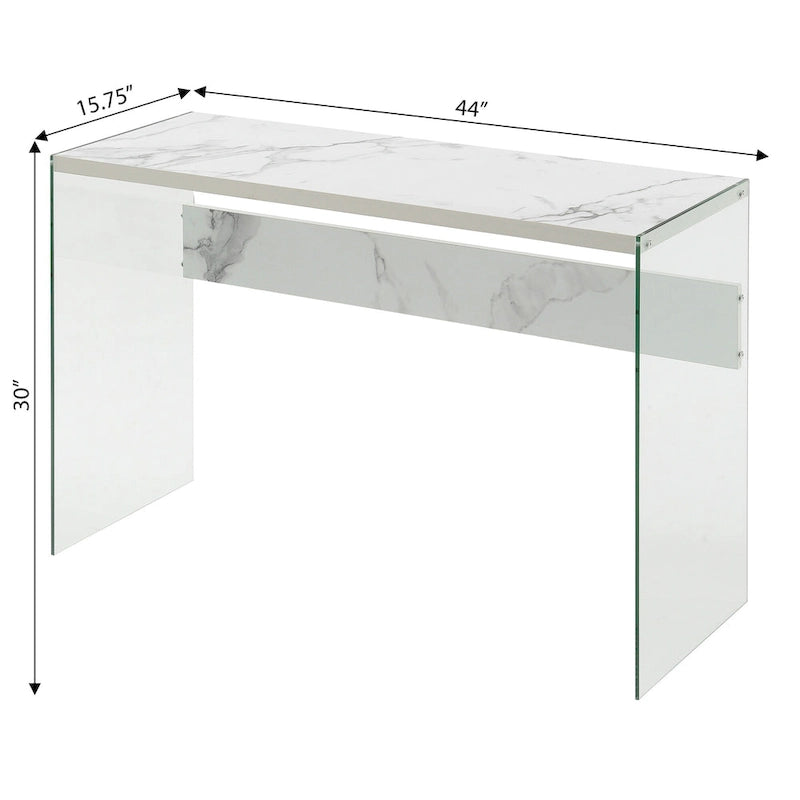 Console ou bureau en verre