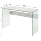 Console ou bureau en verre