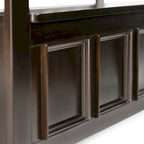 Banc de rangement en bois massif de 122 cm avec couvercle relevable