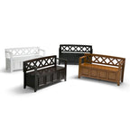Banc de rangement en bois massif de 122 cm avec couvercle relevable
