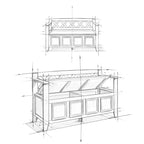 Banc de rangement en bois massif de 122 cm avec couvercle relevable