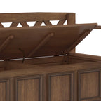 Banc de rangement en bois massif de 122 cm avec couvercle relevable