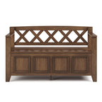Banc de rangement en bois massif de 122 cm avec couvercle relevable
