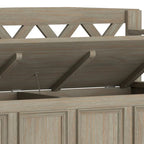 Banc de rangement en bois massif de 122 cm avec couvercle relevable