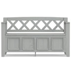 Banc de rangement en bois massif de 122 cm avec couvercle relevable