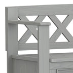 Banc de rangement en bois massif de 122 cm avec couvercle relevable