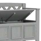 Banc de rangement en bois massif de 122 cm avec couvercle relevable