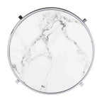 Table d'appoint ronde avec plateau en pierre frittée et cadre en métal, 52,5 cm