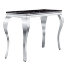 Console avec plateau texturé et pieds en métal