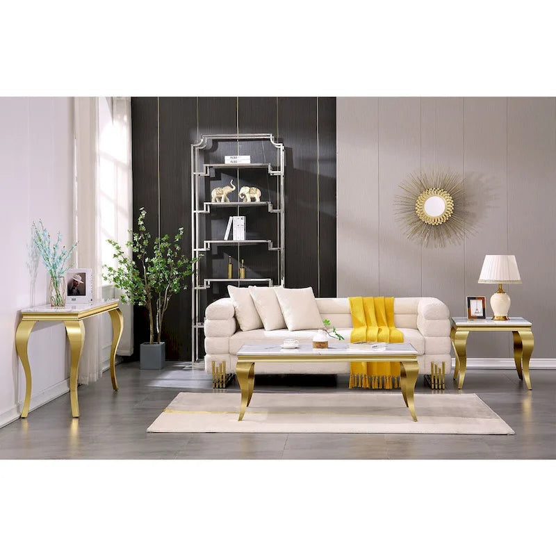 Console avec plateau texturé et pieds en métal