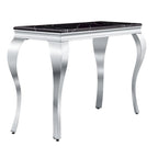 Console avec plateau texturé et pieds en métal