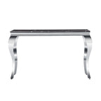 Console avec plateau texturé et pieds en métal