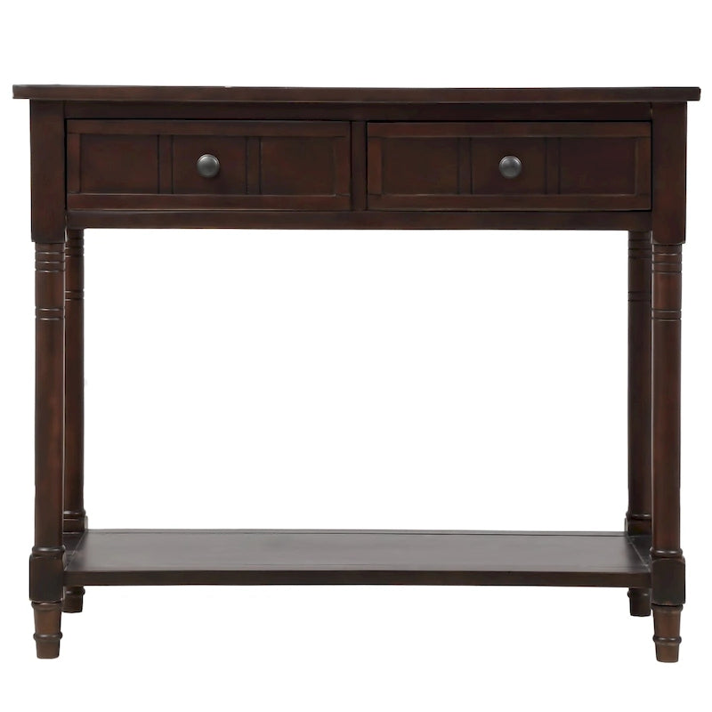 Console avec deux tiroirs et étagère inférieure
