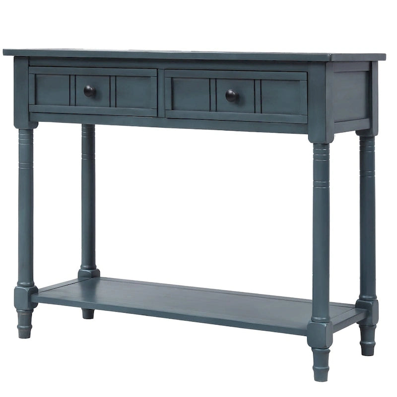 Console avec deux tiroirs et étagère inférieure