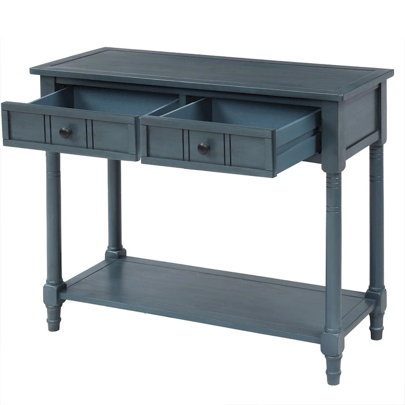 Console avec deux tiroirs et étagère inférieure