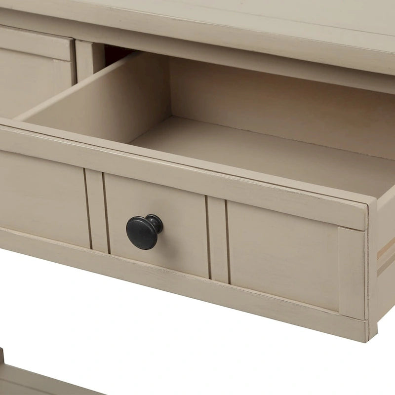 Console avec deux tiroirs et étagère inférieure