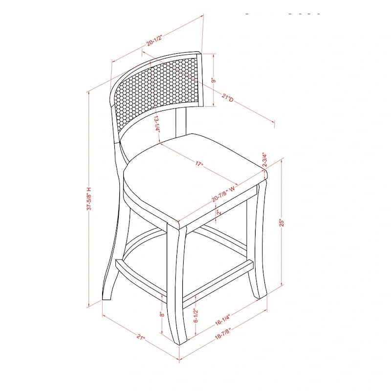Chaise de comptoir à dossier en bois