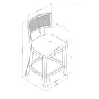 Chaise de comptoir à dossier en bois
