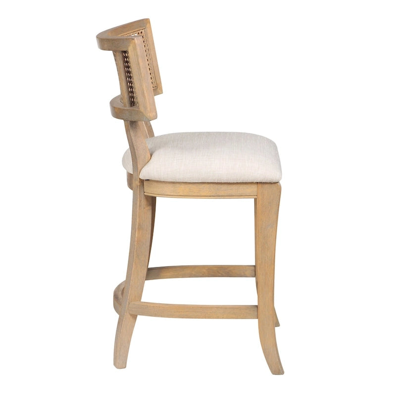 Chaise de comptoir à dossier en bois