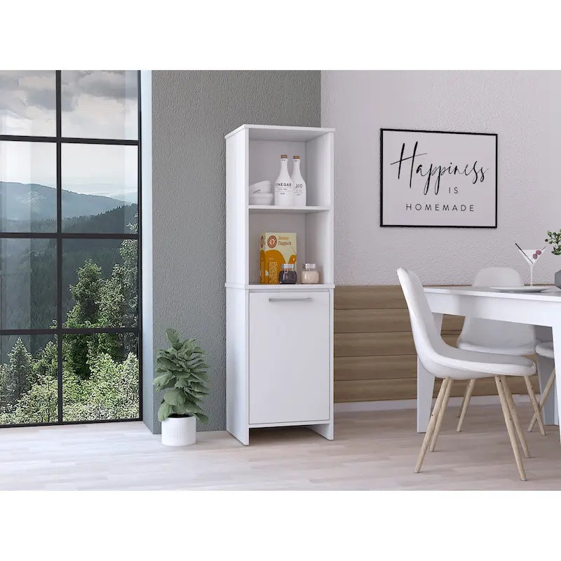 Armoire de garde-manger avec porte simple et quatre étagères
