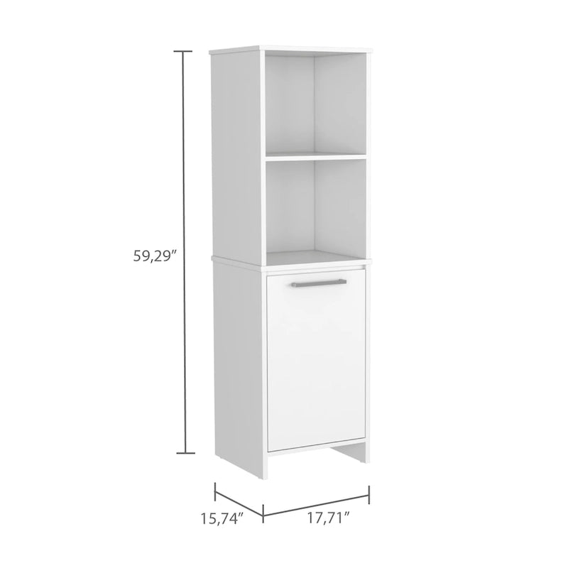 Armoire de garde-manger avec porte simple et quatre étagères