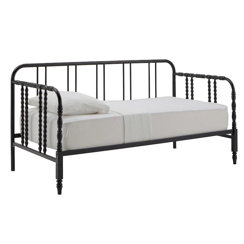 Lit de repos métallique avec motif à barreaux