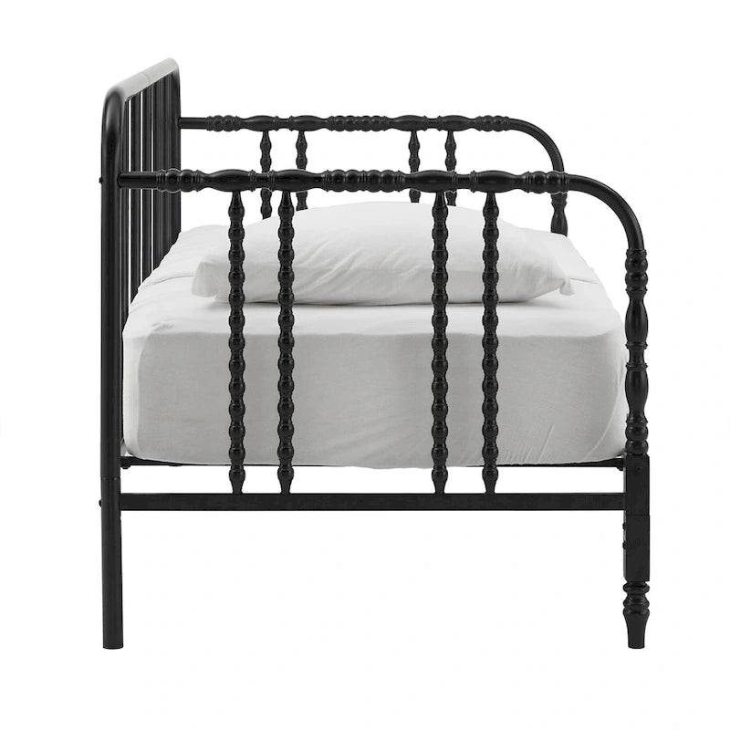 Lit de repos métallique avec motif à barreaux
