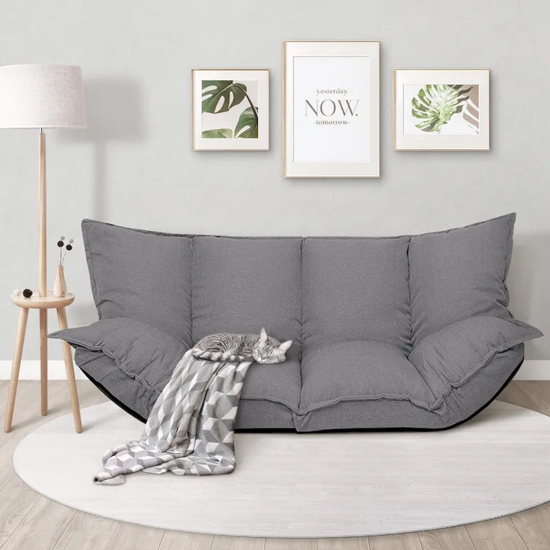 Chaise longue réglable avec revêtement en tissu