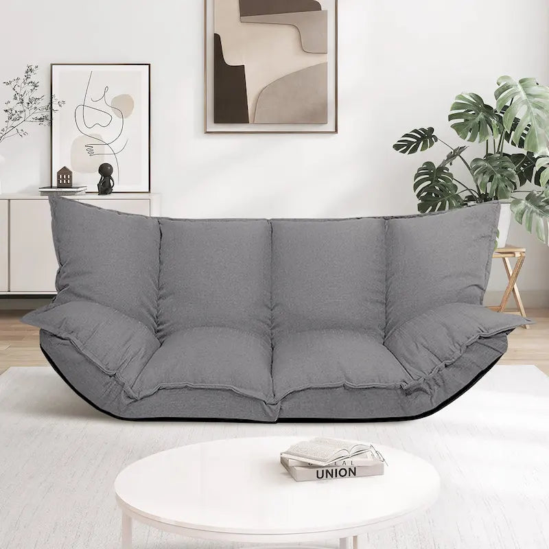 Chaise longue réglable avec revêtement en tissu