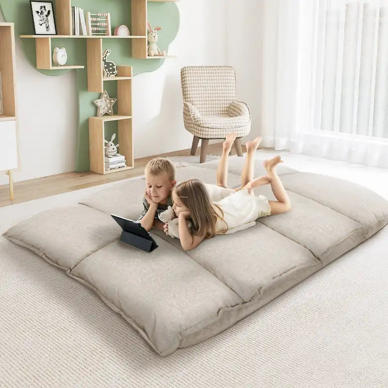 Chaise longue réglable avec revêtement en tissu