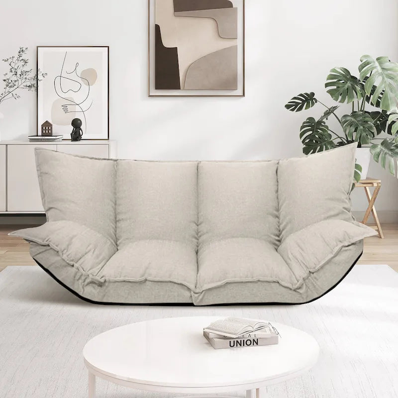 Chaise longue réglable avec revêtement en tissu