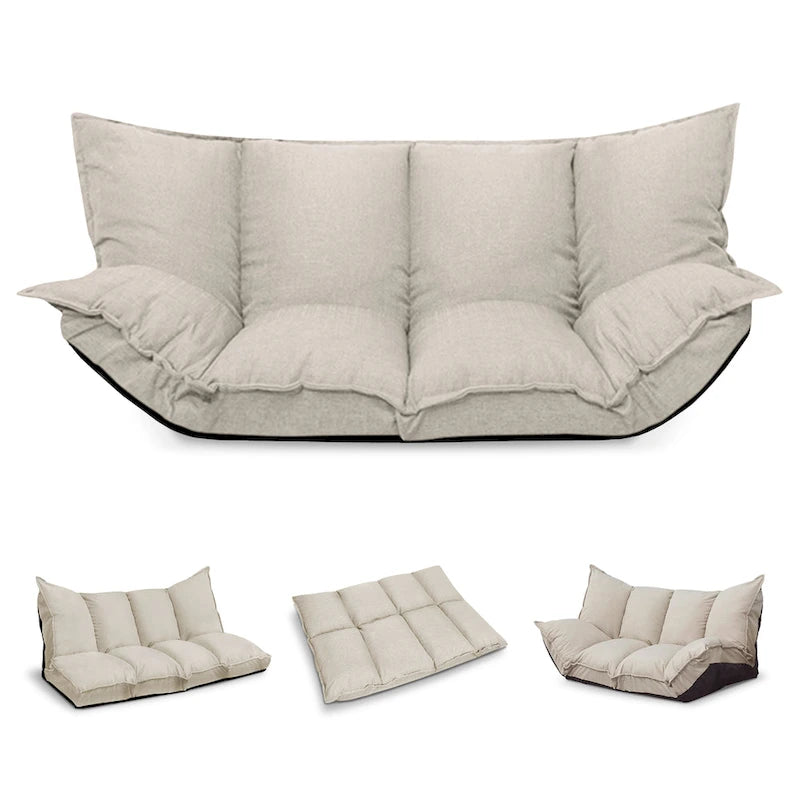 Chaise longue réglable avec revêtement en tissu