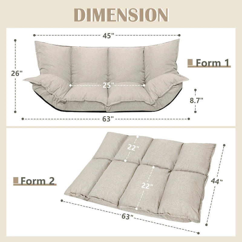 Chaise longue réglable avec revêtement en tissu