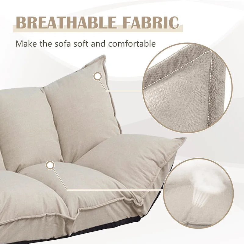 Chaise longue réglable avec revêtement en tissu