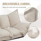 Chaise longue réglable avec revêtement en tissu