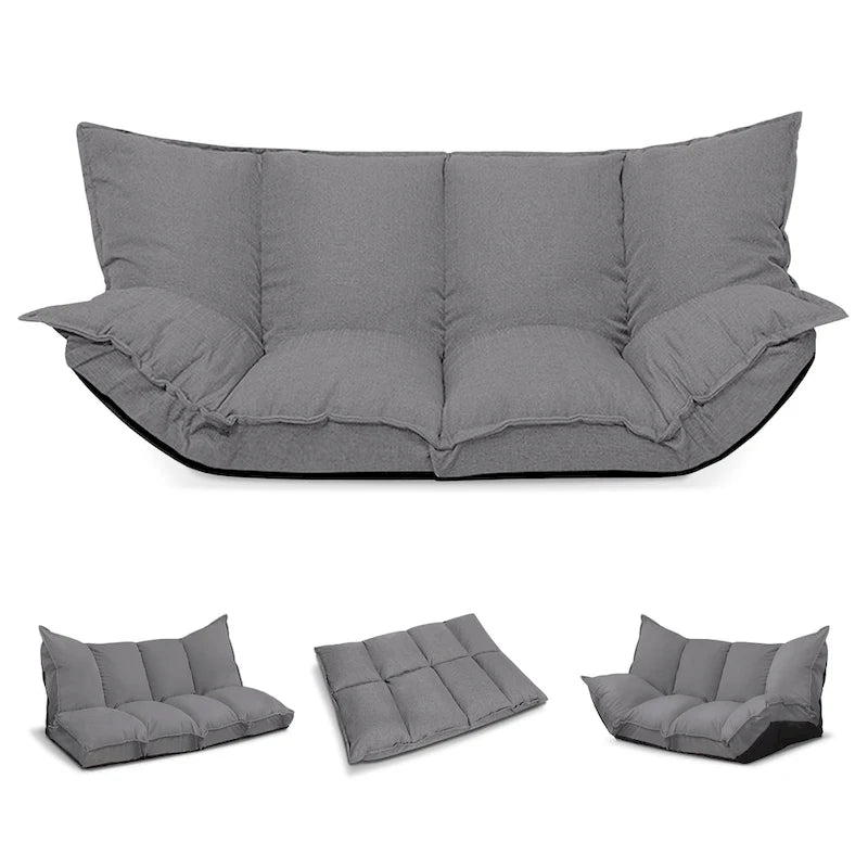 Chaise longue réglable avec revêtement en tissu