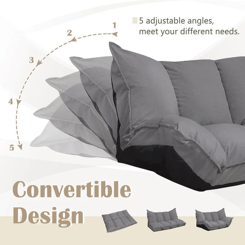 Chaise longue réglable avec revêtement en tissu