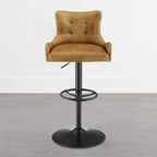 Tabouret de bar pivotant en cuir véritable avec hauteur réglable