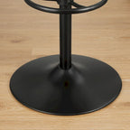 Tabouret de bar pivotant en cuir véritable avec hauteur réglable