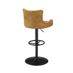 Tabouret de bar pivotant en cuir véritable avec hauteur réglable