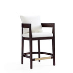 Tabouret de bar mi-century à hauteur de comptoir avec dossier rembourré