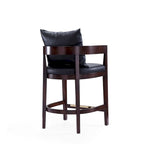 Tabouret de bar mi-century à hauteur de comptoir avec dossier rembourré