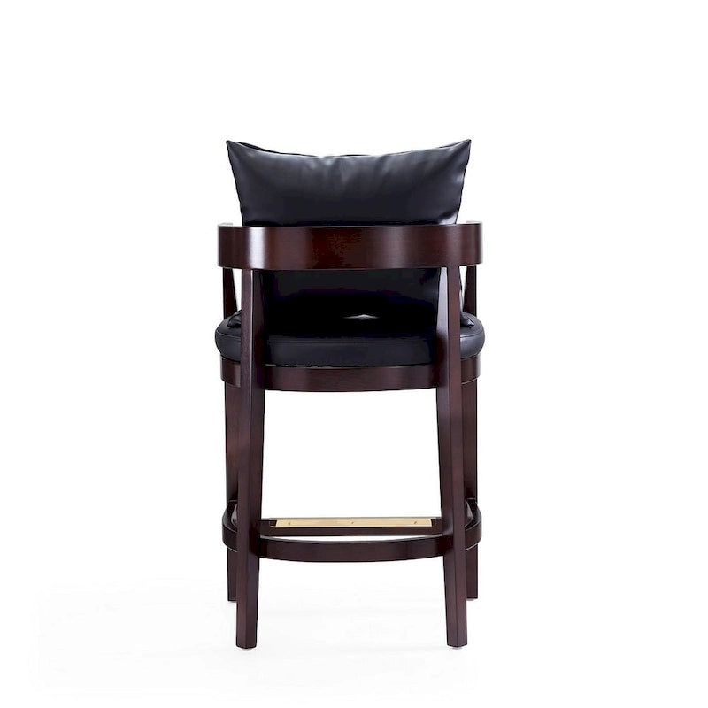 Tabouret de bar mi-century à hauteur de comptoir avec dossier rembourré