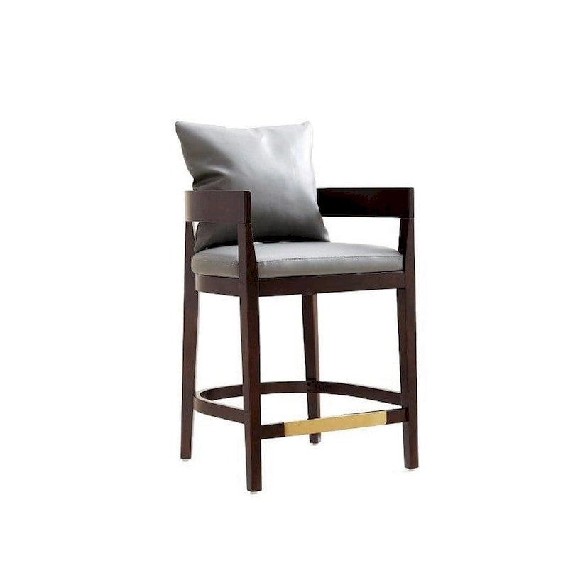 Tabouret de bar mi-century à hauteur de comptoir avec dossier rembourré